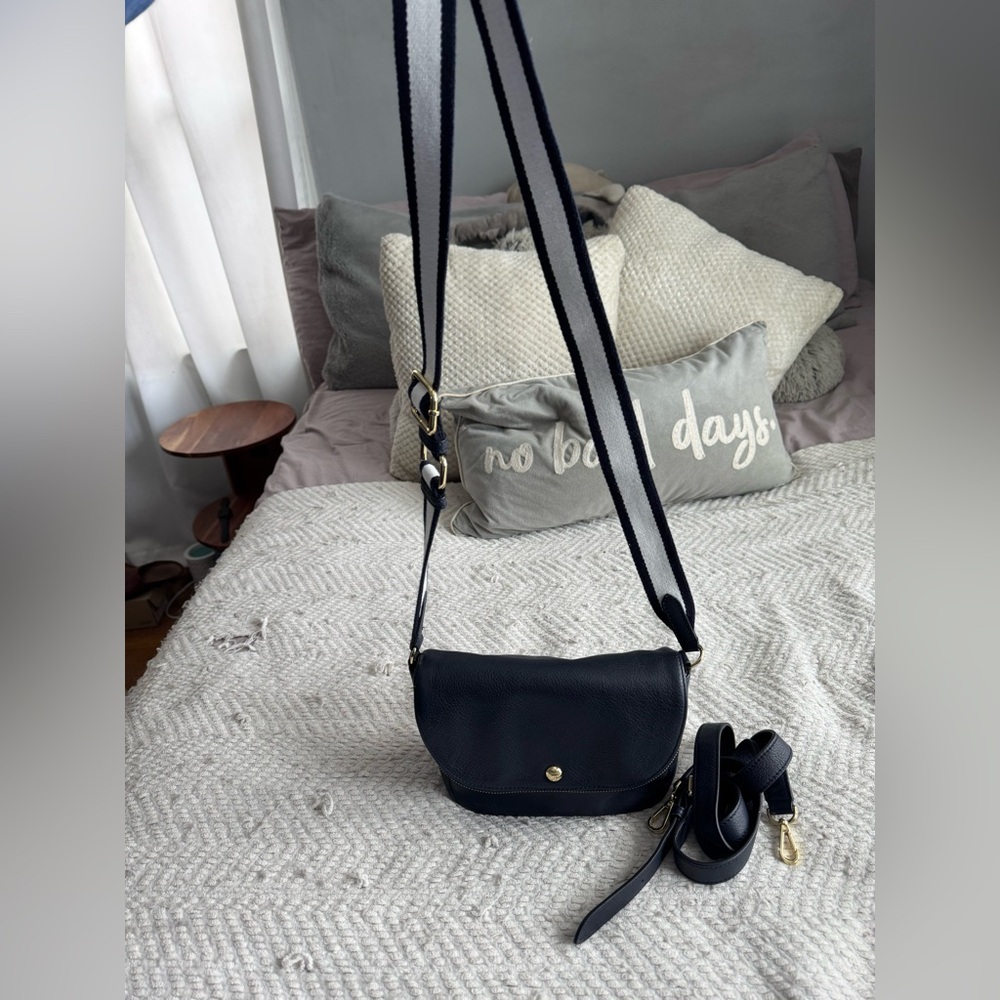 Talbots Navy Blue Crossbody with 2 straps - 9 1/2” x 7” - beautiful condition - Picture 3 of 9
